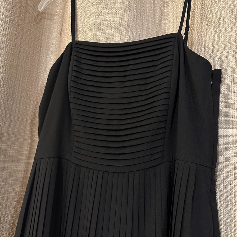 Black Pleated Lands End Canvas Dress
